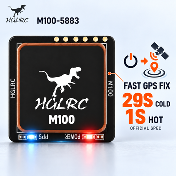 Módulo GPS HGLRC M100-5883 Con Brújula 21x21x8,02mm 7,73g Antena Cerámica Para Dron FPV Y Avión RC De Ala Fija