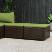 2 piezas reposapies de jardin  otomana de jardin  taburete de jardin con cojines ratan sintetico marron cfw87304