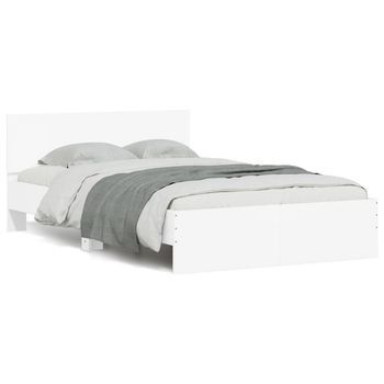 Estructura De Cama Con Cabecero Blanca 135x190 Cm Vidaxl