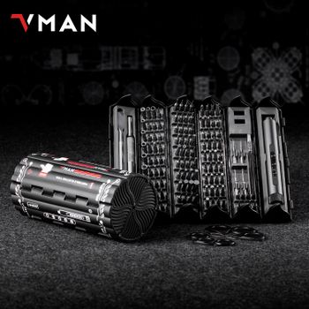 Kit Destornillador Eléctrico de Precisión Profesional VMAN 138 en 1 Trocas Magnéticas, Herramientas de Reparación para Ordenador, Consola de Juegos & Teléfono Regalo para Hombre