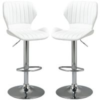set 2 taburetes bar 47x515x114 cm blanco