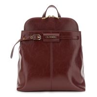 mochila efecto piel brillante con bolsillo delantero y trasero bordeaux taglia unica
