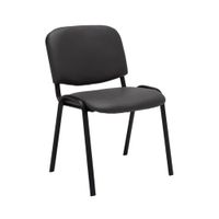 silla con patas de metal y asiento en simil cuero gris