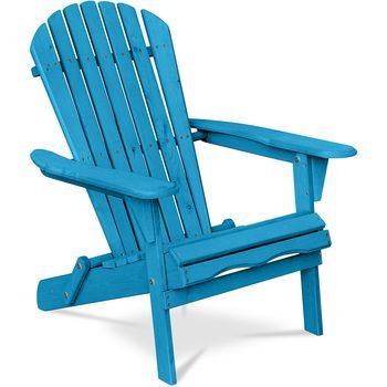 Silla De Exterior De Madera Con Reposabrazos - Silla De Jardín - Adirondack Turquesa