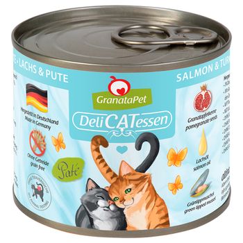 GranataPet DeliCatessen 24 x 200 g - Pack Ahorro - Salmón y pavo