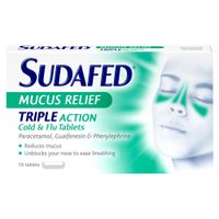 sudafed mucus relief triple action cold and flu tablets