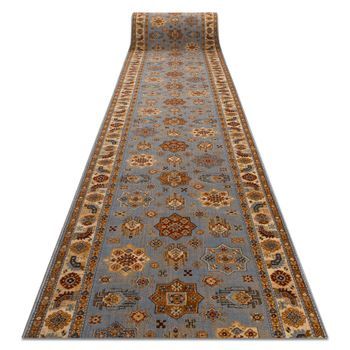 Alfombra De Pasillo Lana Keshan 7683/53544 Marco, Oriental Azul / Beig 90x850 Cm
