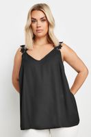 yours top negro de tirantes de flores mujer curvy y tallas grandes yours