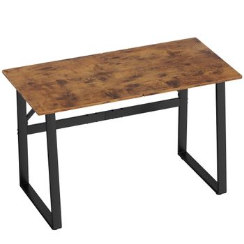 HOMCOM Escritorio Industrial 120x60x76 cm Mesa de Ordenador Patas de Acero para Casa Oficina Estudio Marrón Rústico   Aosom España