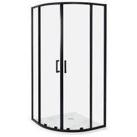 cabina de ducha vidrio templado puerta doble corredera negro 90 x 90 x 185 cm jukatan