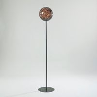 lampara de pie de acero negro y vidrio moteado alt 150 cm