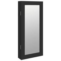 espejo con joyero de pared negro 30x85x67 cm vidaxl