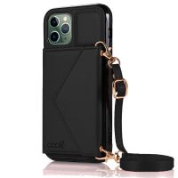 cool funda colgante wallet negra para iphone 11 pro max