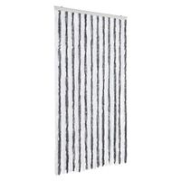 cortina antimoscas chenilla gris y blanco 100x200 cm vidaxl