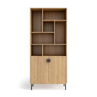 estanteria almacenamiento de melamina en roble dorado 180x80x32 cm