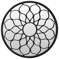 espejo de jardin redondo hierro negro uso exterior 60x3 cm vidaxl