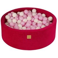 meowbaby piscina de bolas round seca para ninos magenta  blancorosa pastel 200 pcs 90x30cm