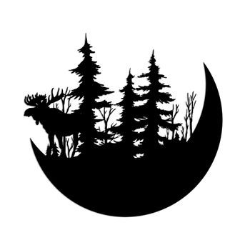 Decoración Pared De Metal The Wild Nature 2- L Negro 70x65 Cm