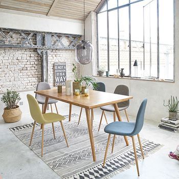 Mesa De Comedor De Madera Mindy Maciza Para 8 Personas