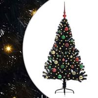 arbol de navidad  decoraciones de navidad artificial preiluminado negro 150 cm pvc