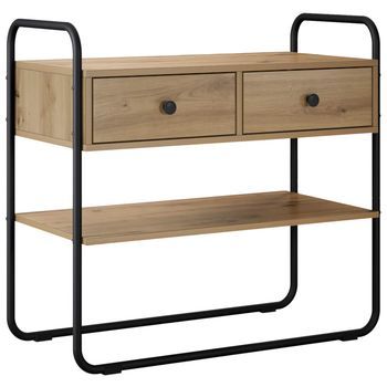 Mesa Consola Roble Artisan 80 X 40 X 75 Cm Madera De Ingeniería Vidaxl