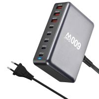 gan tech bakeey ymx-600w cargador usb pd de 600w 8 puertos 5usb-c3usb-a qc pd31 estacion de carga rapida de escritor