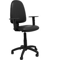 silla ayna similpiel negro con brazos regulables y ruedas parque