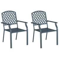 sillas de jardin apilables 2 uds acero gris antracita cfw862090