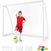 porteria futbol ninos montaje rapido red porteria futbol blanco costway 245 x 90 x 182 cm