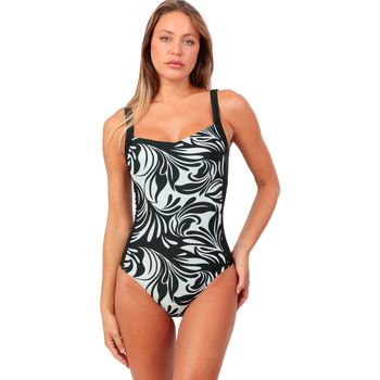 Admas Bañador Traje de baño una pieza shapewear Black And White para mujer