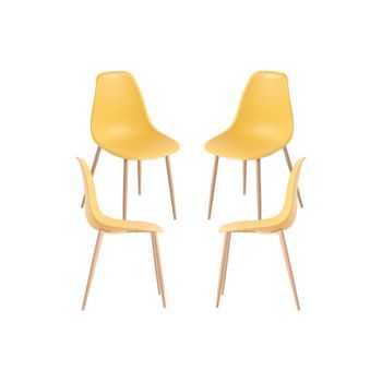 Pack 4 Sillas Mykle De Polipropileno 85*46*38 Cm - Amarillo