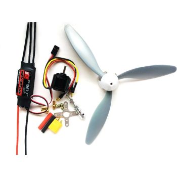 Combo de potencia Hobbywing Skywalker 30A V2 ESC+motor 2212 1400KV+hélice de 3 palas 8060 para avión RC DIY