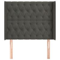 cabecero cama mueble de dormitorio con orejas de terciopelo oscuro 103 x 16 x 118128 cm gris m020003873