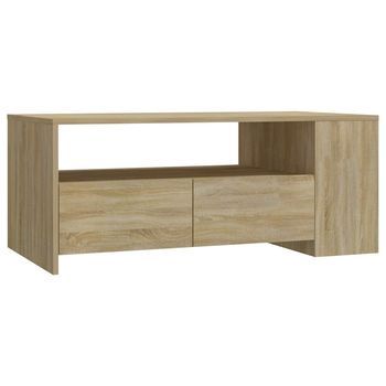 Mesa De Café - Mesa De Centro Madera De Ingeniería Roble Sonoma 102x55x42 Cm
