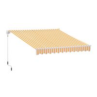 outsunny toldo de pared con brazo articulado y manivela marco resistente de aluminio y cubierta de poliester 295x245 cm naranja