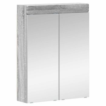 Armario Con Espejo De Baño Tulum Gris Sonoma 60 X 16,5 X 78 Cm Vidaxl