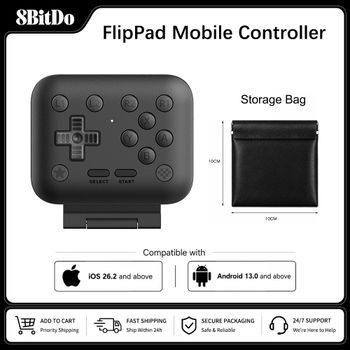Controlador de Juegos Móvil 8BitDo FlipPad para iPhone y Android, Gamepad USB-C Tipo Flip para Accesorios de Juegos Móviles Verticales