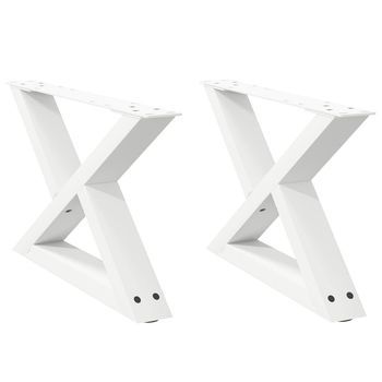Patas Para Mesa，pierna De Mesa De Centro 2 Uds Acero Blanco 60x(30-31,3)cm