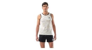 Camiseta sin mangas compressport performance para hombre blanco marron