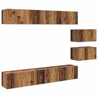 conjunto de mueble de tv  mueble de salon  gabinete de tv madera vieja madera de ingenieria