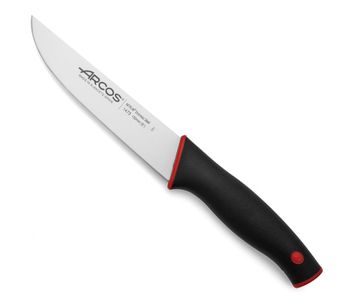 Cuchillo de cocina de acero inoxidable de 150 mm con mango negro rojo