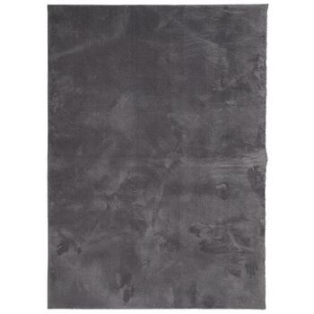 Alfombra De Pelo Corto Suave Lavable Huarte Antracita 240x340cm Vidaxl
