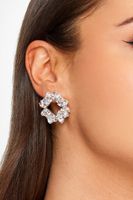 pendientes de corona floral con brillo