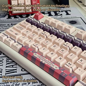 Nuevas teclas PBT de 120 teclas, juego de teclas PBT con perfil Cherry, sublimación de tinta en 5 lados, antideslumbrantes, compatibles con teclados 61-108