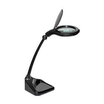 Lámpara LED de aumento con base regulable negra