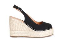 salon peep-toe de lona black
