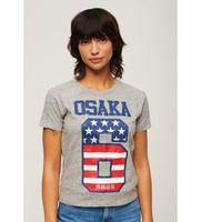superdry para mujer w1011470a camiseta osaka 6 gris l casual algodon manga corta