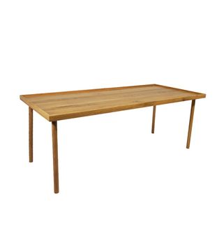 Mesa de centro de madera maciza de acacia color beige 40 x 60 x 120 cm
