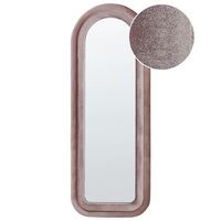 espejo de pared moderno colgante decorativo marco terciopelo rosa 60 x 160 cm culan