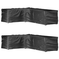 fundas muebles jardin forma de l 2 uds  cubiertas muebles jardin 18 ojales 220x285x80 cm cfw43719